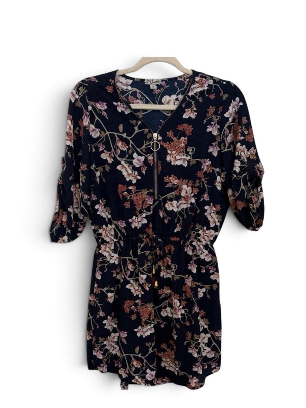 Justify Navy Floral Dress Size M